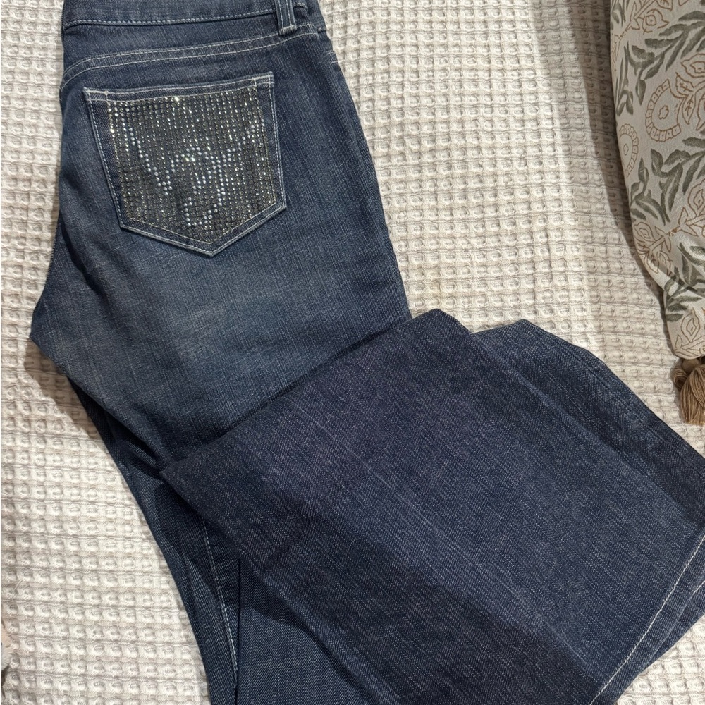 bebe Dark Blue Straight Leg Jeans
